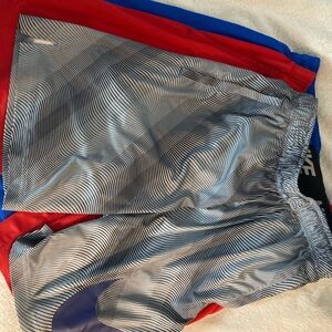 Nike Men's Black and White Patterned Athletic Shorts